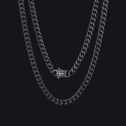 Miami Cuban Link Chain Necklace With Cross for