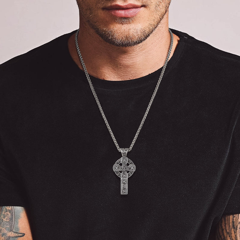 Irish Celtic Cross Necklace Pendant for