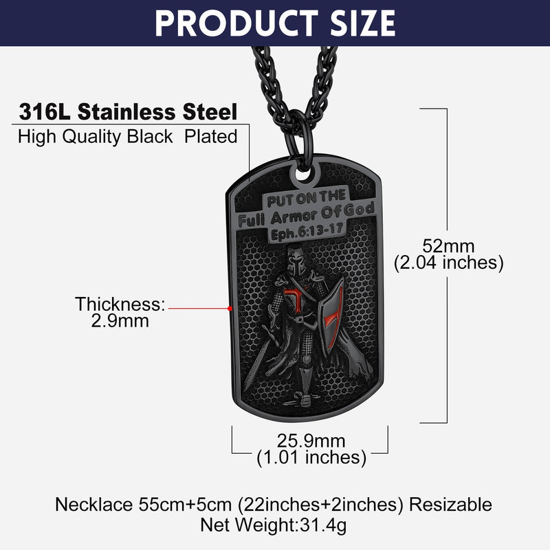 Knights Templar Dog Tag Necklace