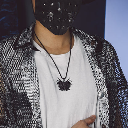 Punk Full Armed Skull Pendant Necklace for