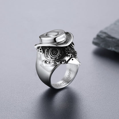 Plague Doctor Stainless Steel Ring for