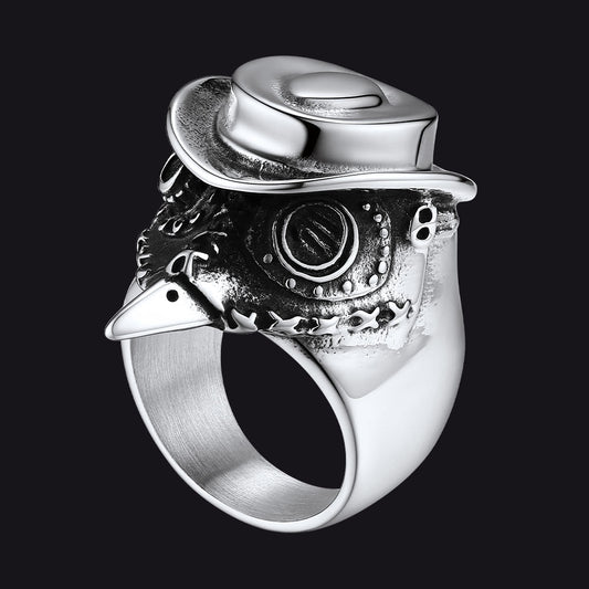 Plague Doctor Stainless Steel Ring for