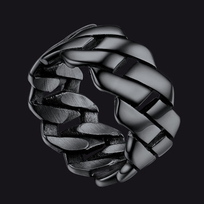 Biker Cuban Chain Stainless Steel Ring for 11mm
