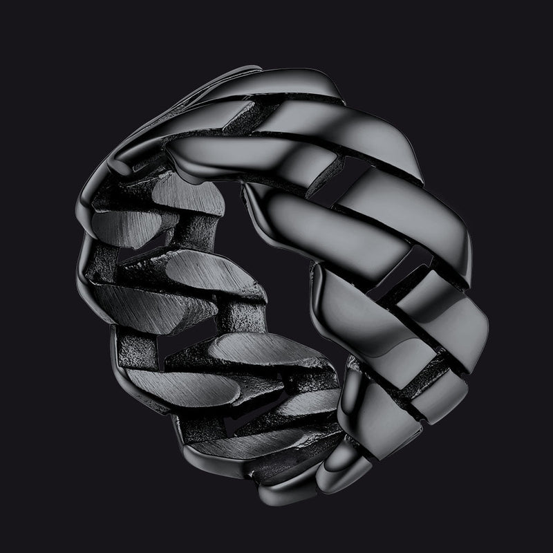 Biker Cuban Chain Stainless Steel Ring for 11mm