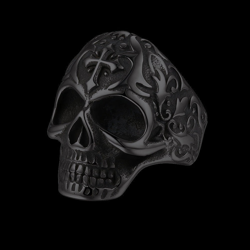 Gothic Skull Hollow Sugar Stainless Steel Ring for