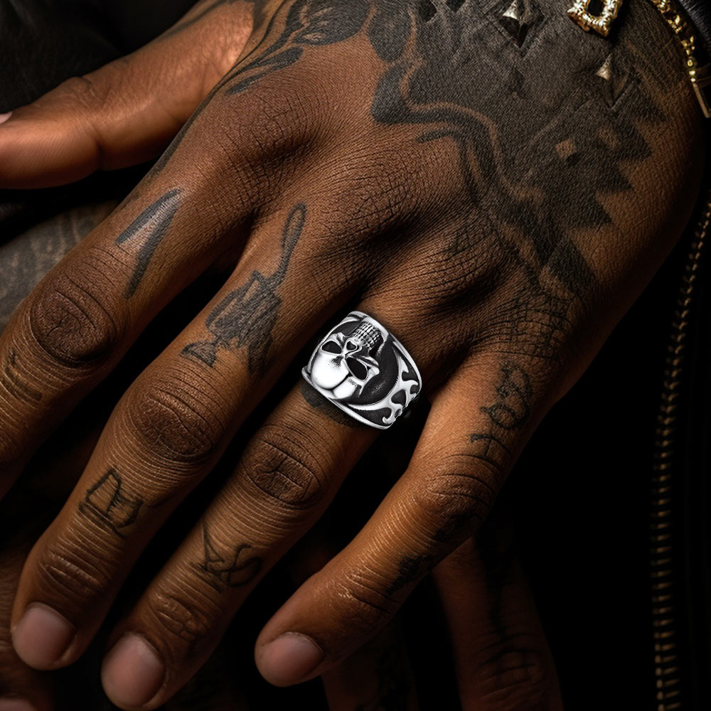 Gothic Frame Skull Ring Stainless Steel Ring for