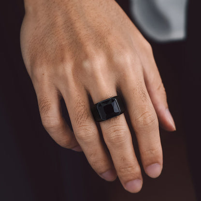 Engraved Cz Gemstone Band Ring for