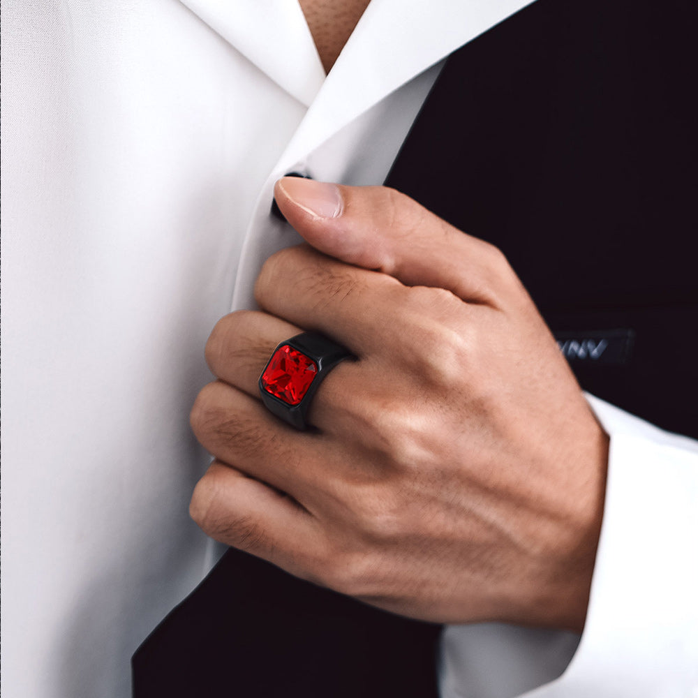 Engraved Cz Gemstone Band Ring for