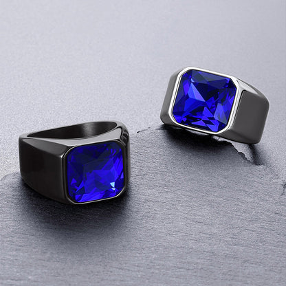 Engraved Cz Gemstone Band Ring for