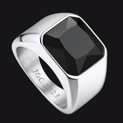 Engraved Cz Gemstone Band Ring for