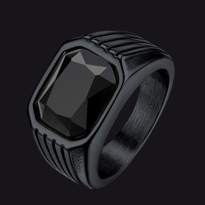 Black Onyx Stone Ring Signet Ring for Size 07-12