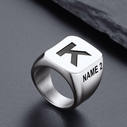 Minimalist Custom Engraved Name Band Rings for