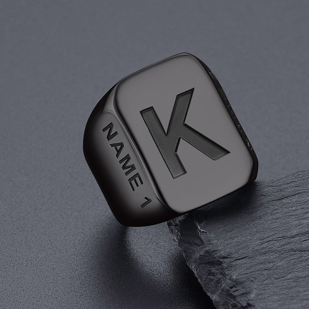 Minimalist Custom Engraved Name Band Rings for