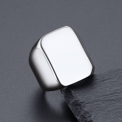 Customized Text Chunky Signet Ring for