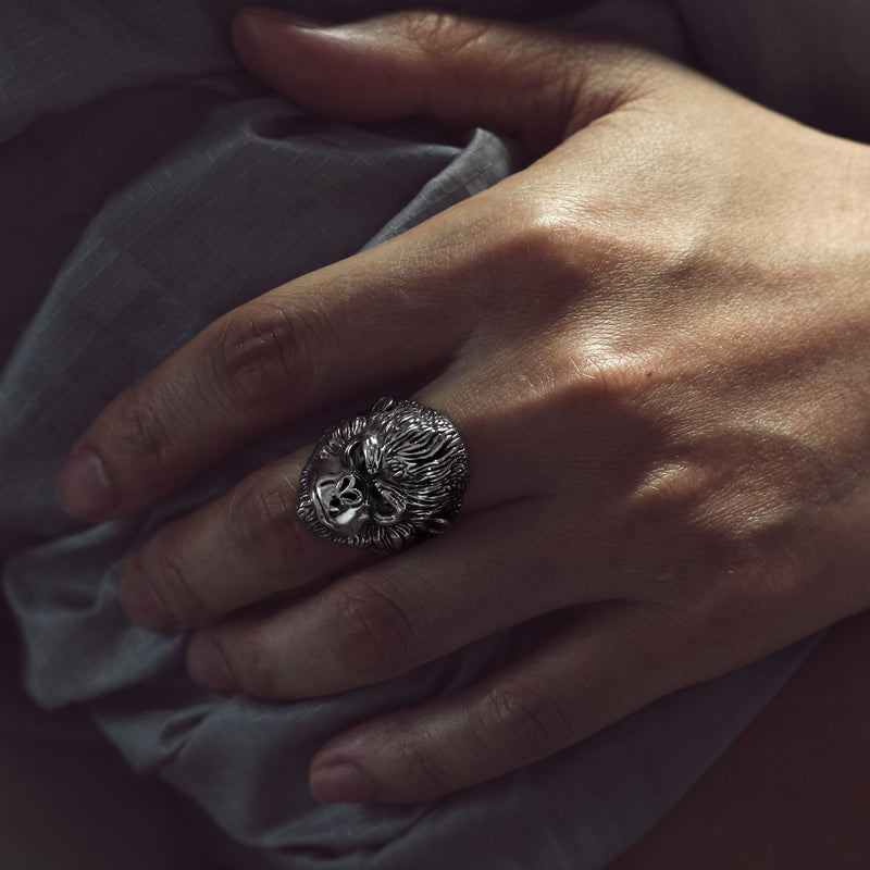 Biker Gorilla King Stainless Steel Ring for