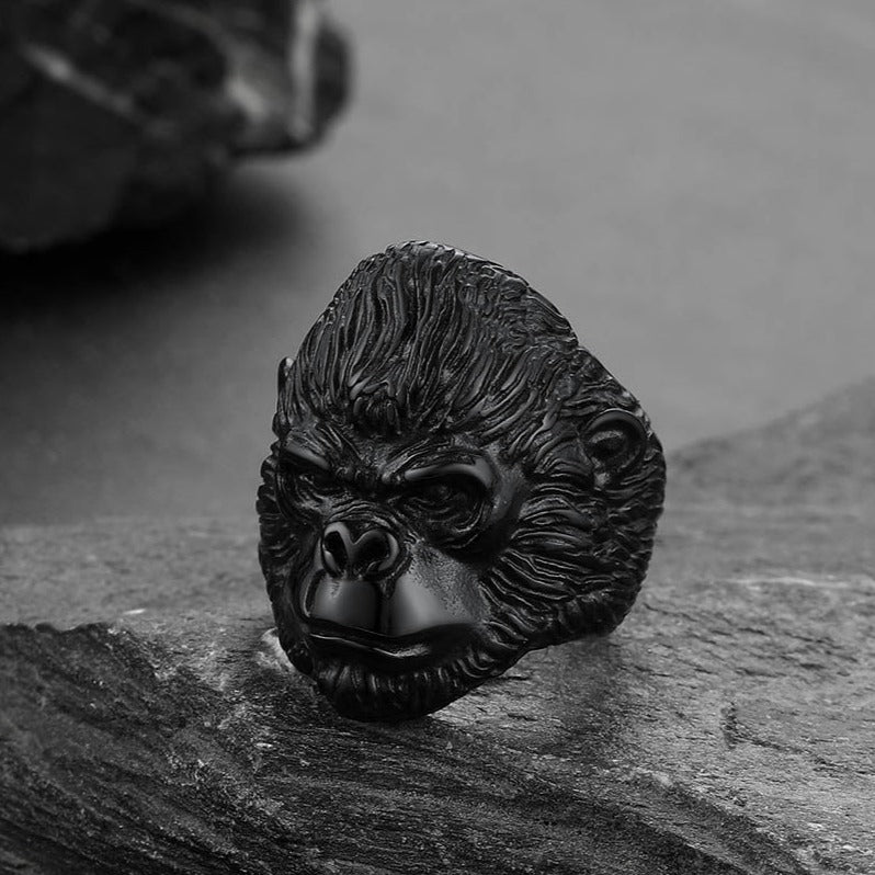Biker Gorilla King Stainless Steel Ring for