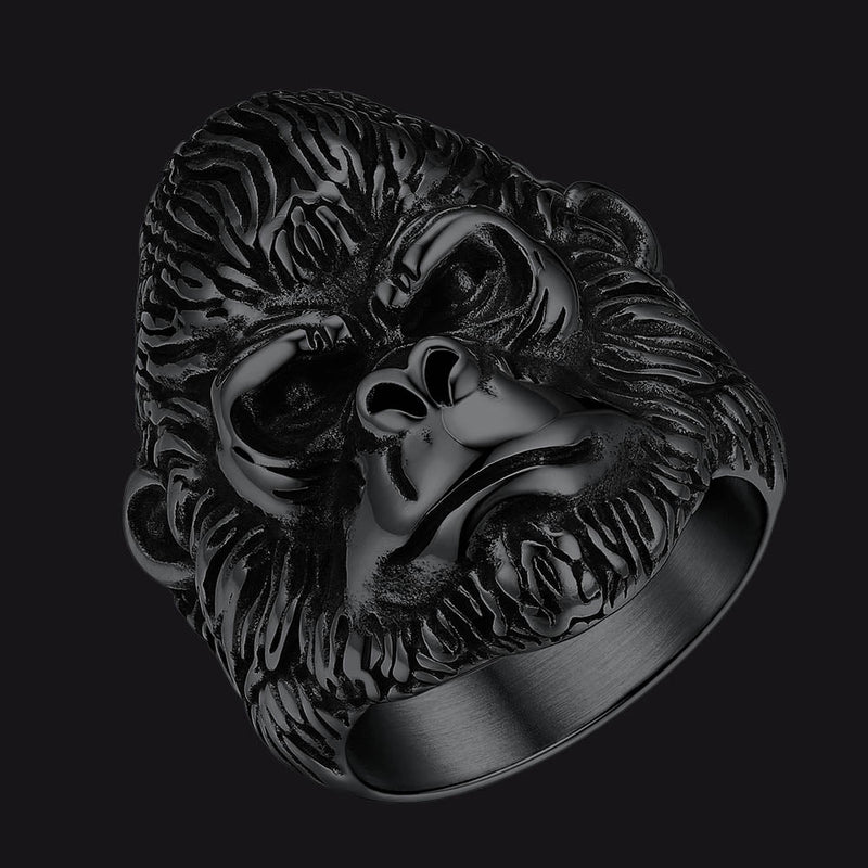 Biker Gorilla King Stainless Steel Ring for