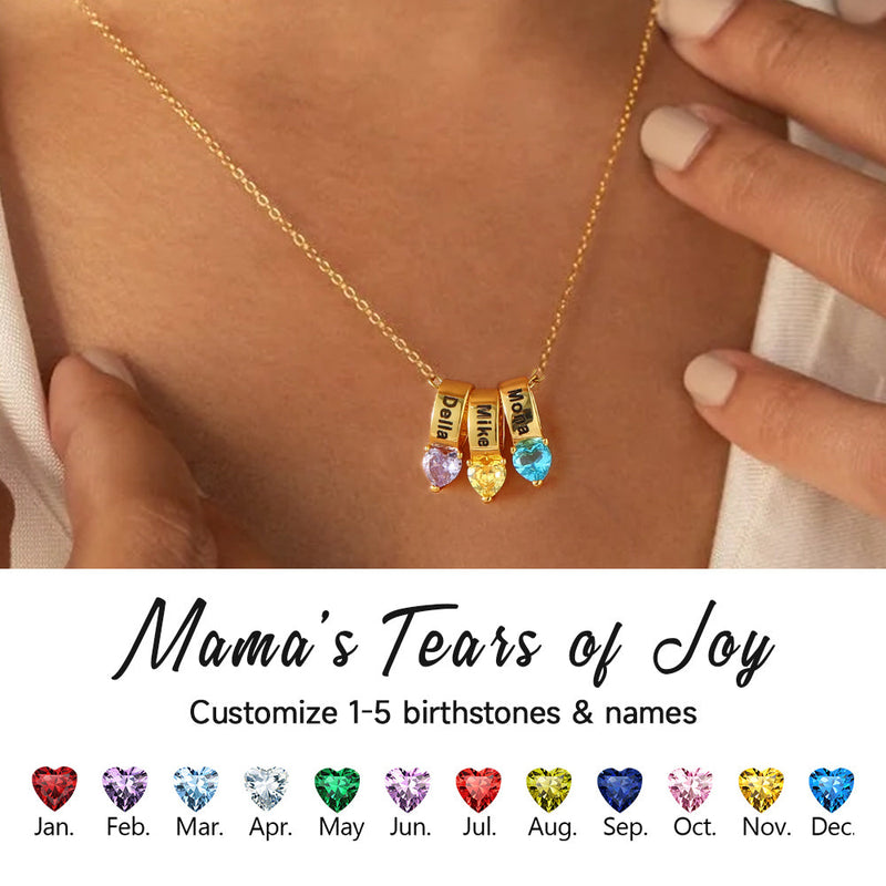 Customized Names Heart Birthstone Necklace for Mother