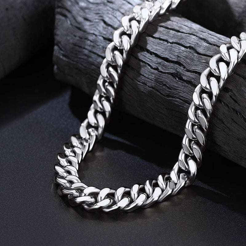 9mm Miami Cuban Link Chain Necklace Set for