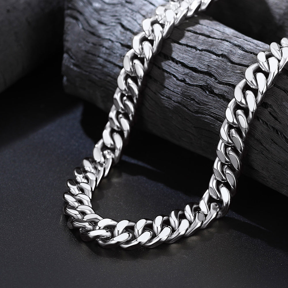To My Man Miami Cuban Link Chain Necklace, Birthday or Anniversary Gift for Him