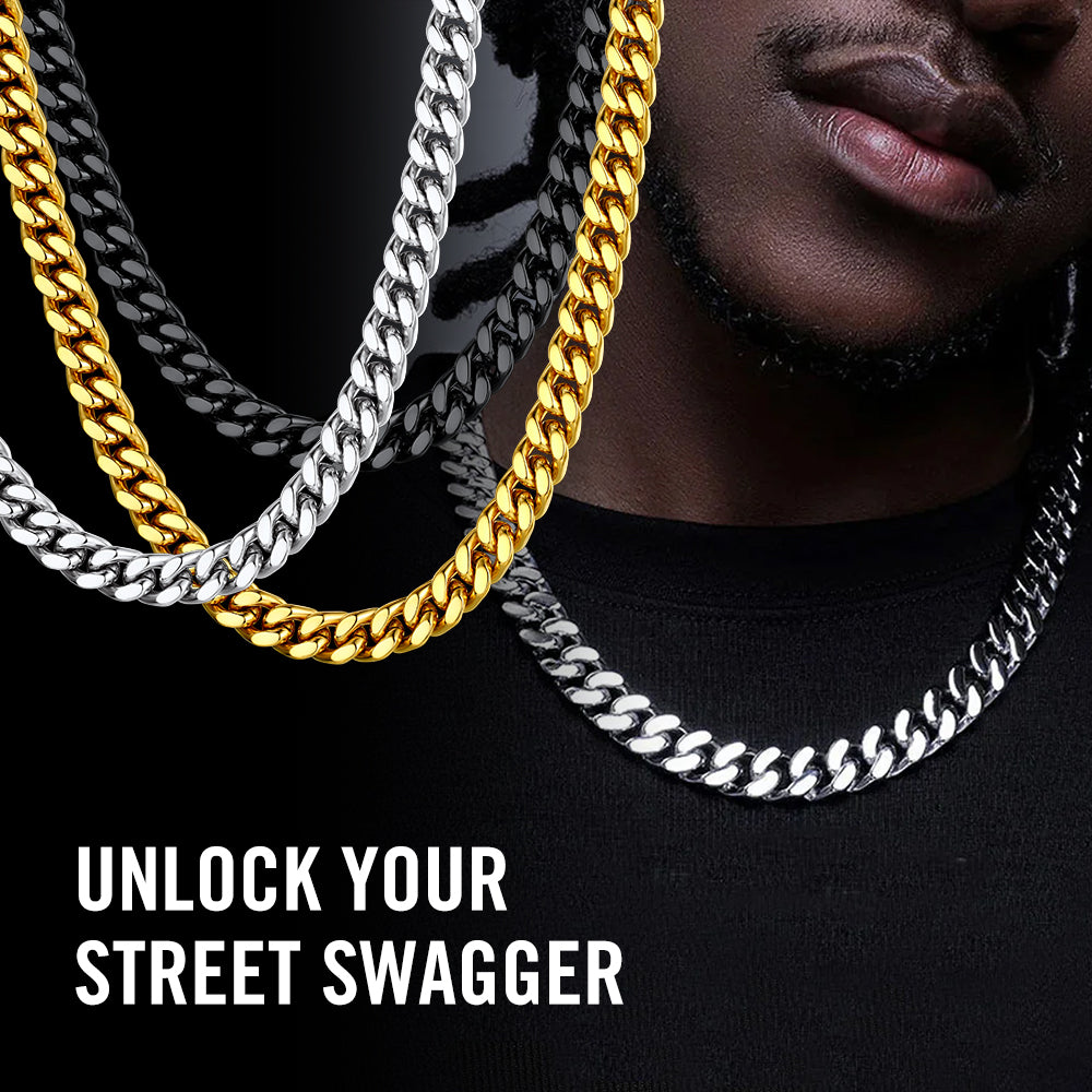 To My Man Miami Cuban Link Chain Necklace, Birthday or Anniversary Gift for Him