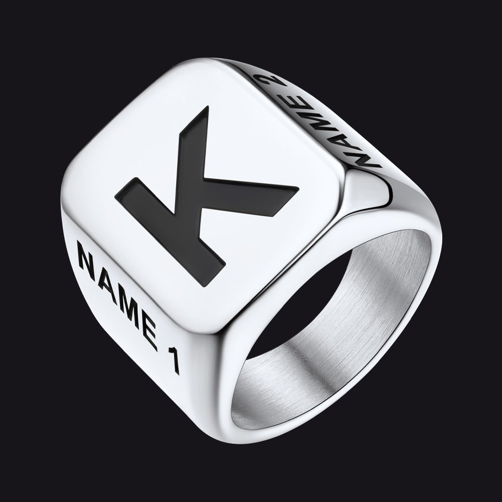 Minimalist Custom Engraved Name Band Rings for