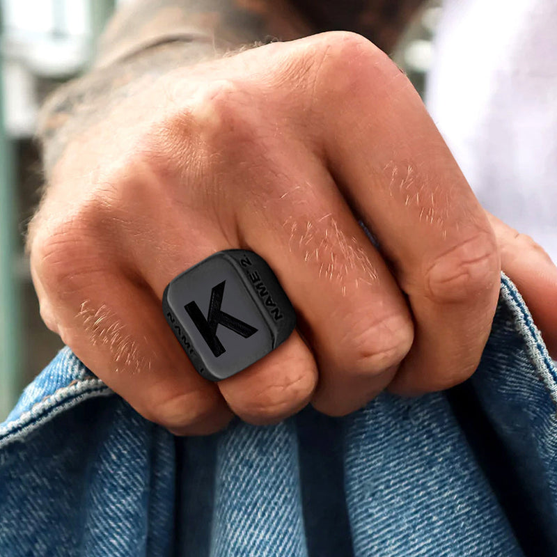 Minimalist Custom Engraved Name Band Rings for