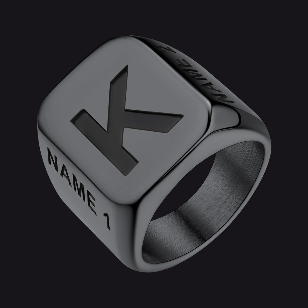 Minimalist Custom Engraved Name Band Rings for