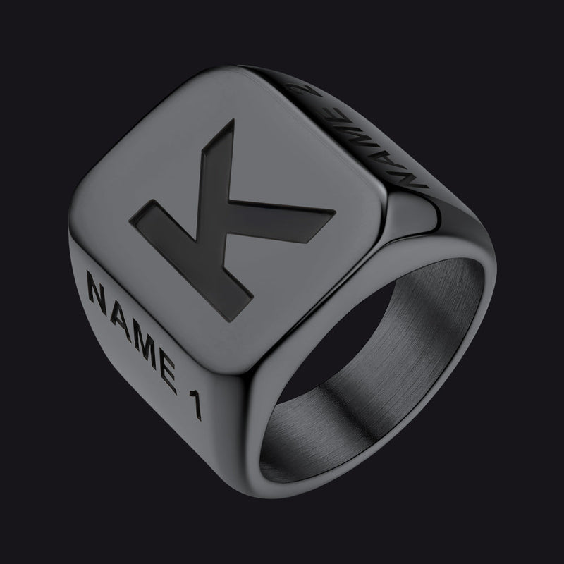Minimalist Custom Engraved Name Band Rings for