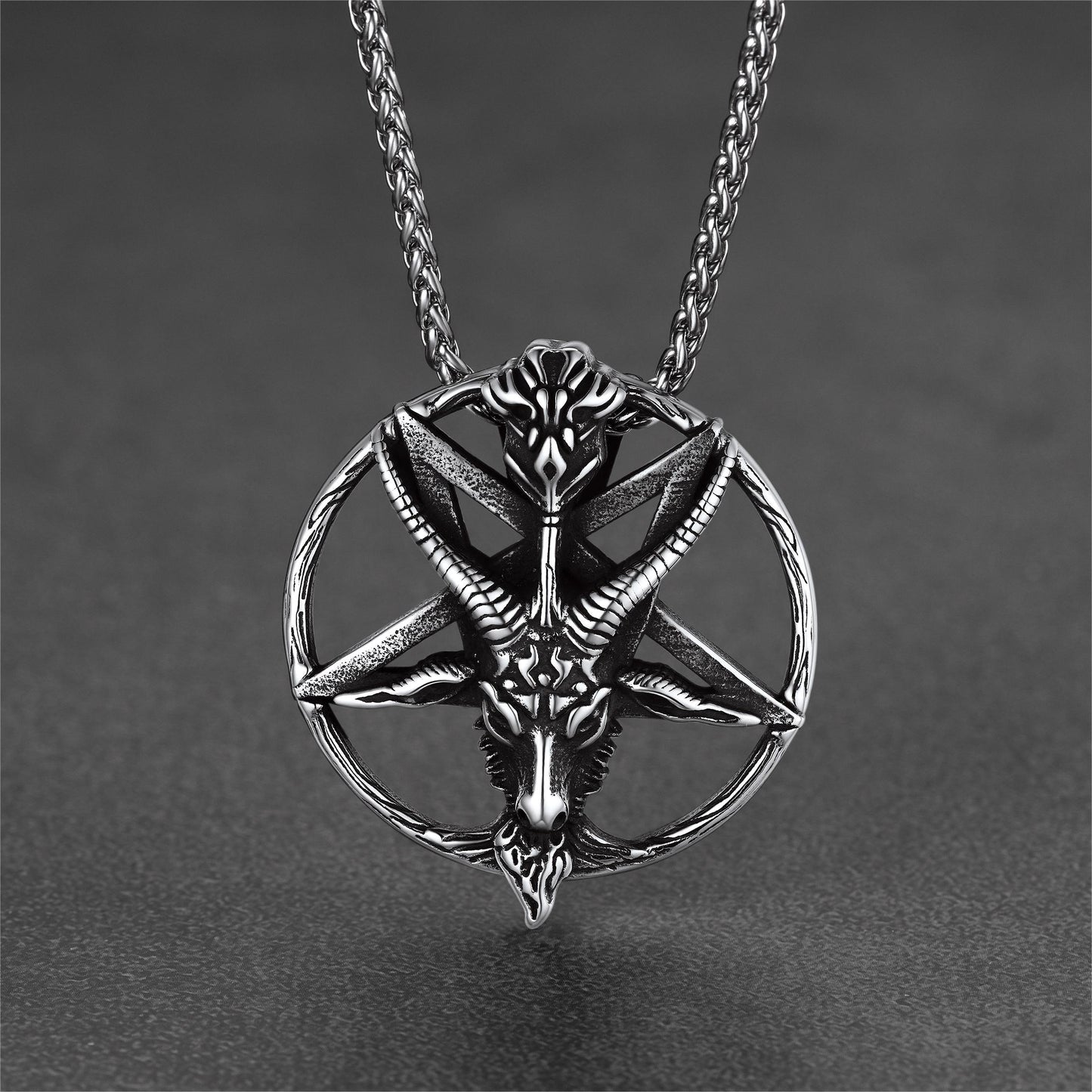 Satanic Baphomet Goat Pentagram Necklace