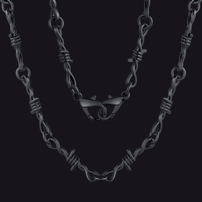 6mm Thorn Barbed Wire Chain Necklace