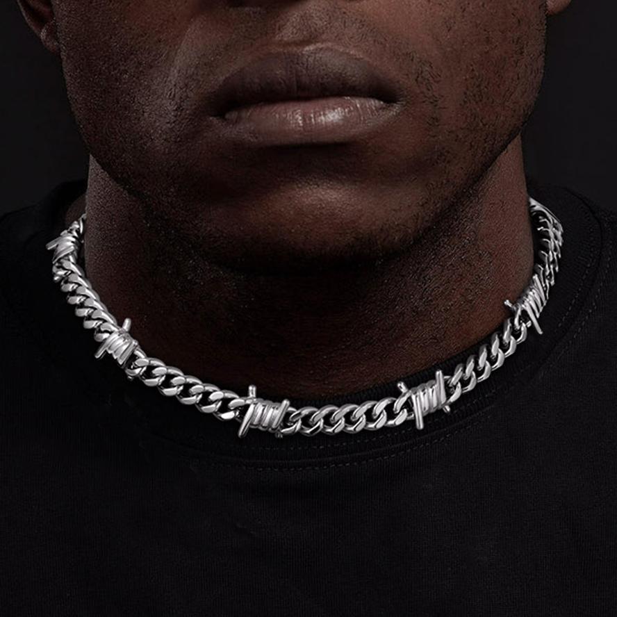 To My Barbed Wire Cuban Chain Choker Necklace Gift for Him