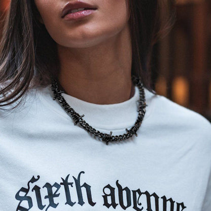 To My Barbed Wire Cuban Chain Choker Necklace Gift for Him