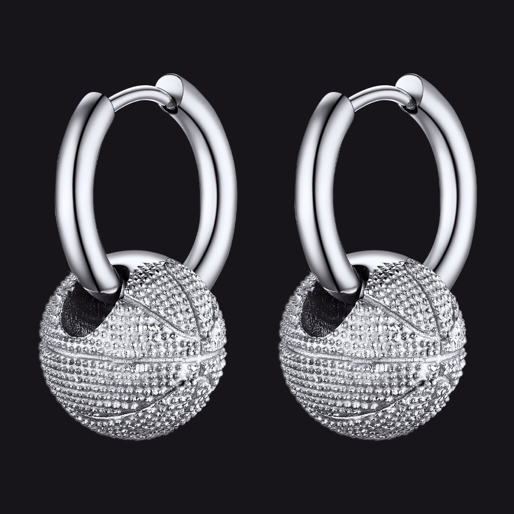Basketball Dangle Hoop Earrings for
