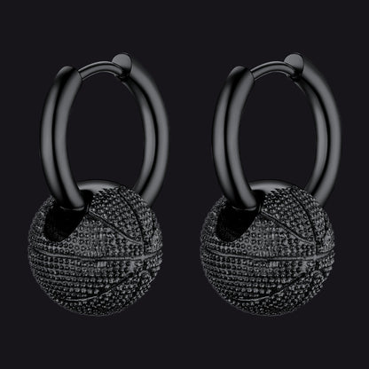 Basketball Dangle Hoop Earrings for