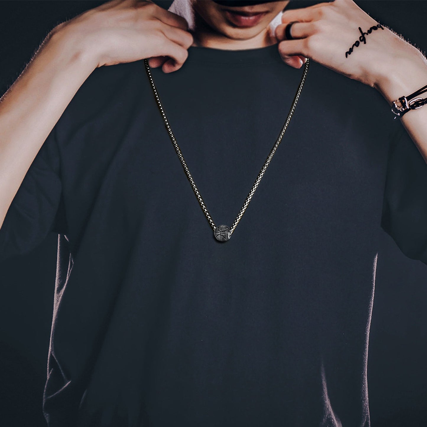 3d Basketball Pendant Necklace for