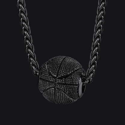 3d Basketball Pendant Necklace for