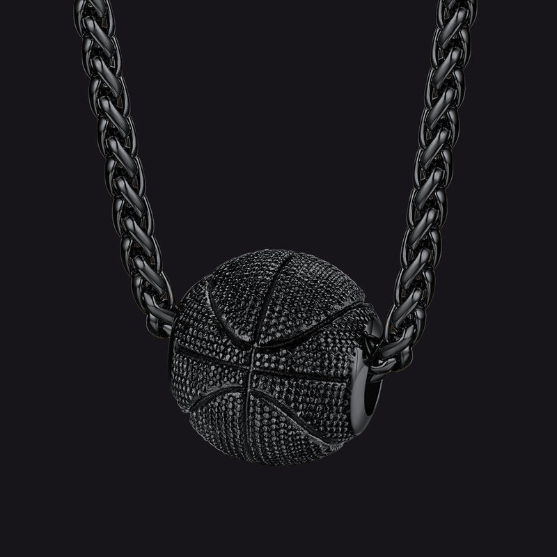 3d Basketball Pendant Necklace for