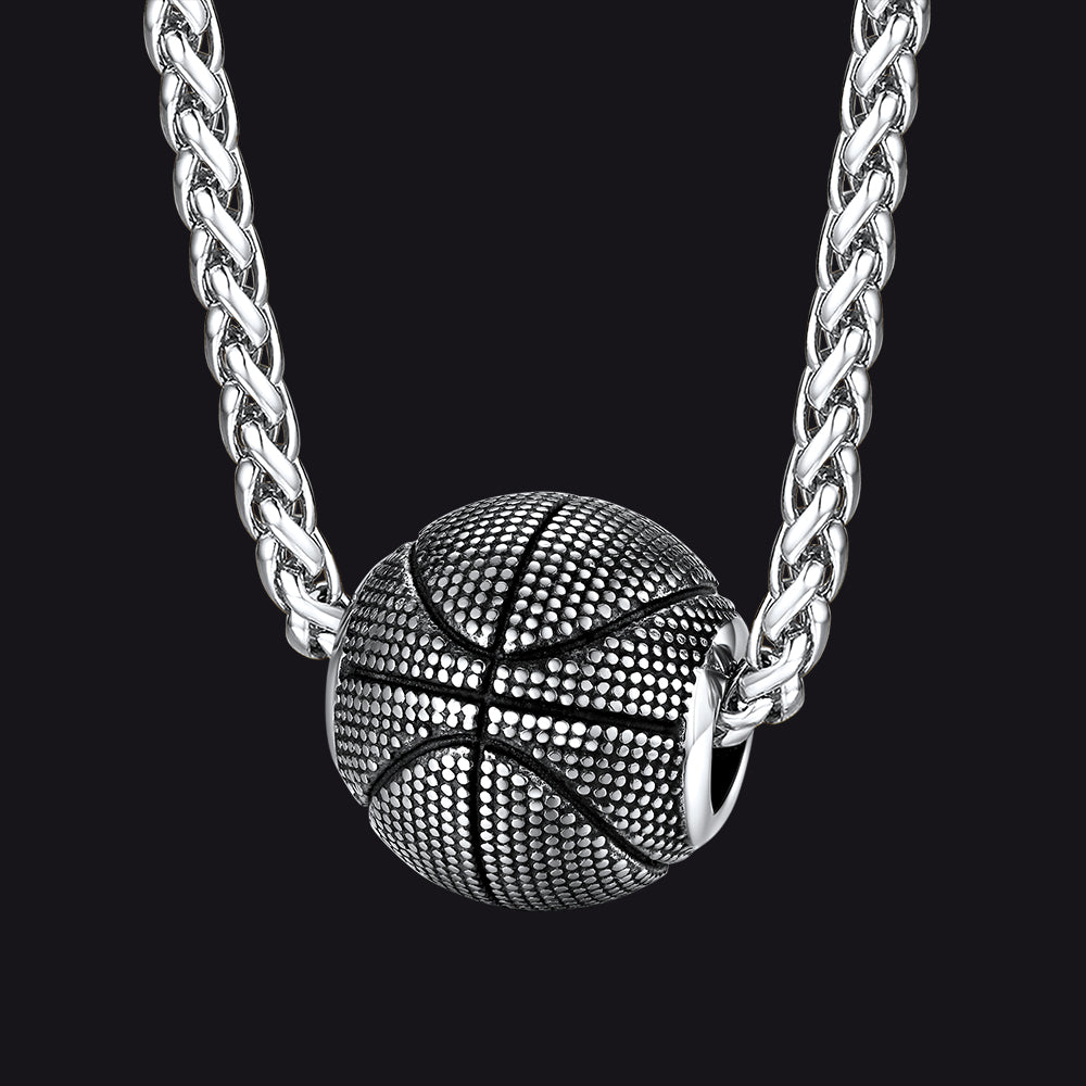 3d Basketball Pendant Necklace for