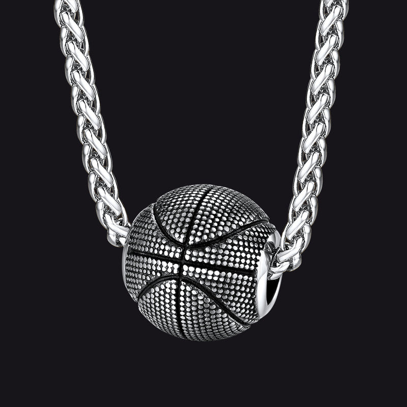 3d Basketball Pendant Necklace for