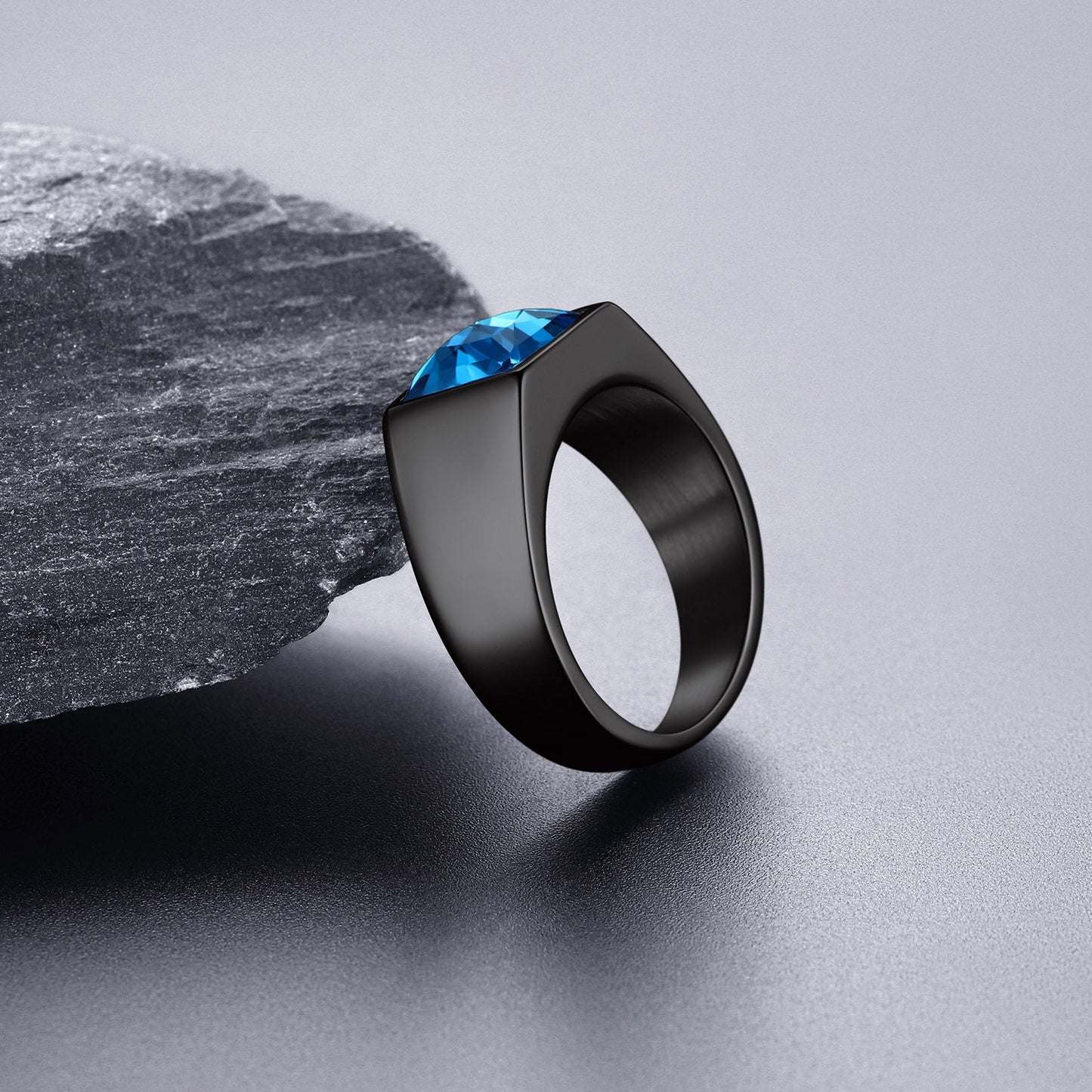 Minimalist Birthstone Gemstone Band Ring for
