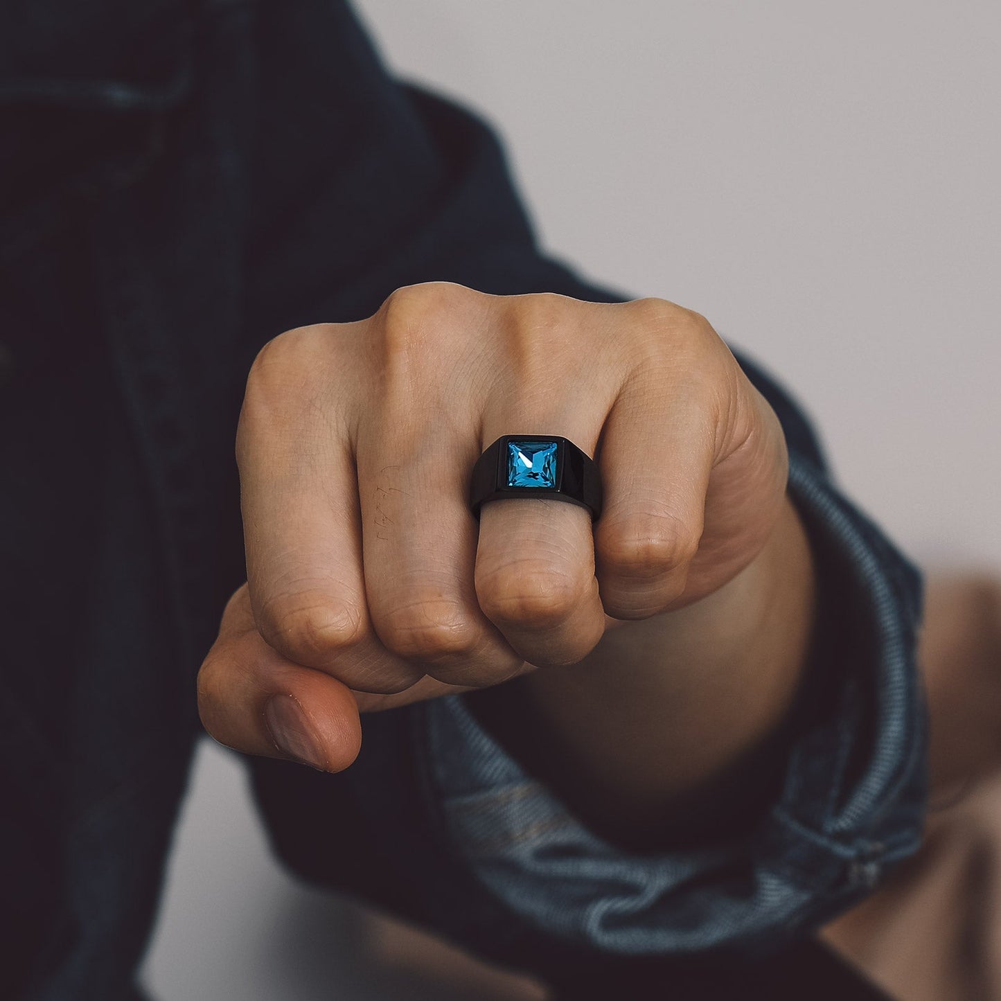 Minimalist Birthstone Gemstone Band Ring for