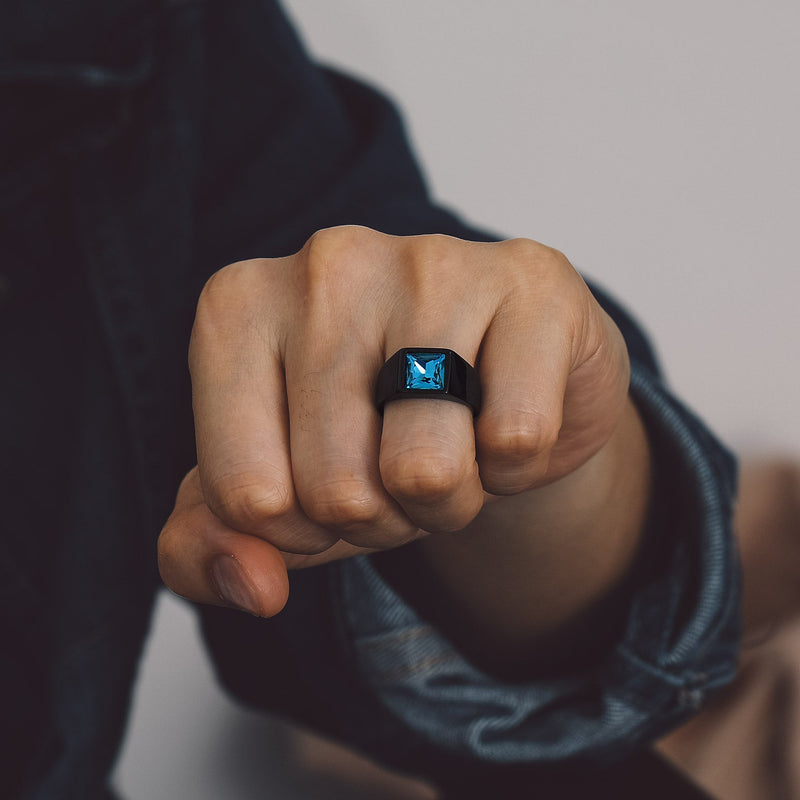 Minimalist Birthstone Gemstone Band Ring for