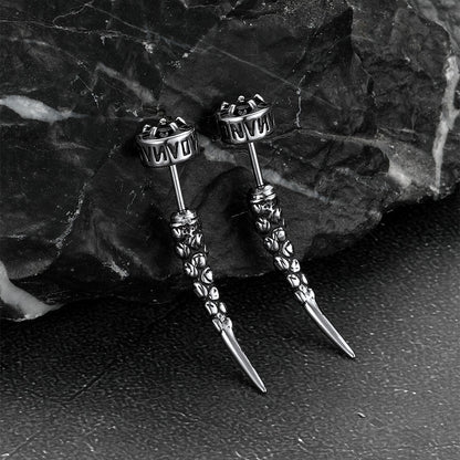 Viking Rune Fang Stud Earrings for – Nordic Star Cz Earrings