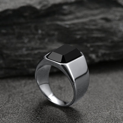 Black Onyx Stone Ring Signet Ring for Size 07-12