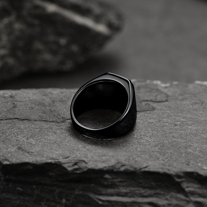Black Onyx Stone Ring Signet Ring for Size 07-12
