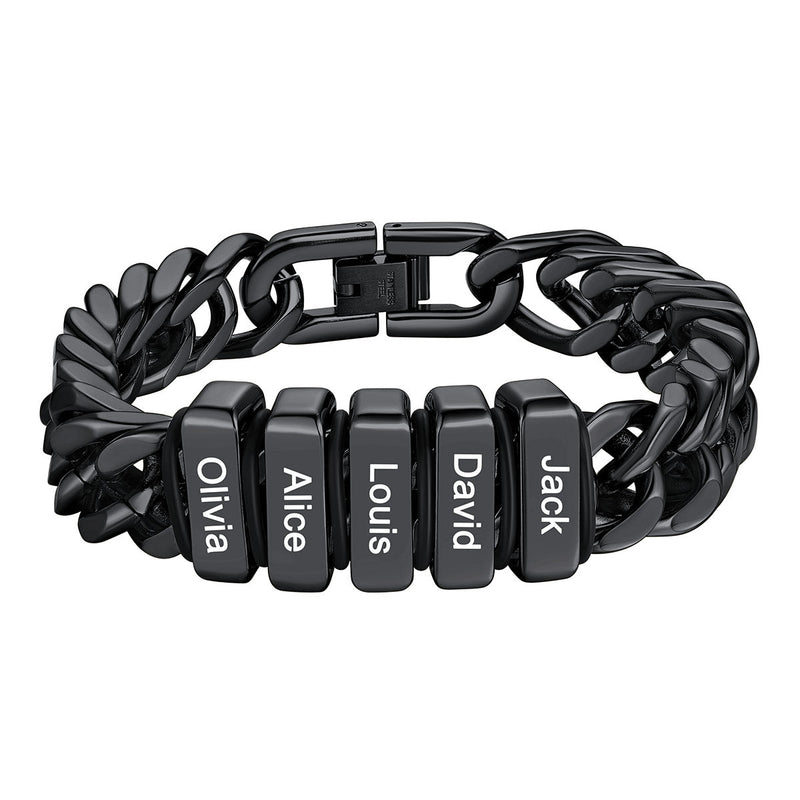 Personalized Cuban Link Bracelet Engraved Name Bracelet for