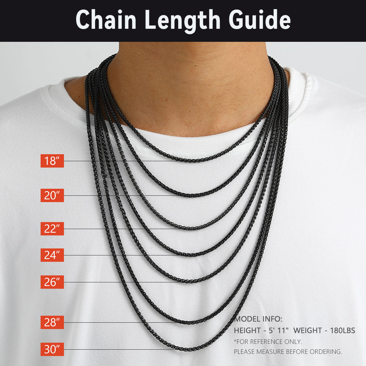 Spiga Wheat Chain Stainless Steel Link Necklace for