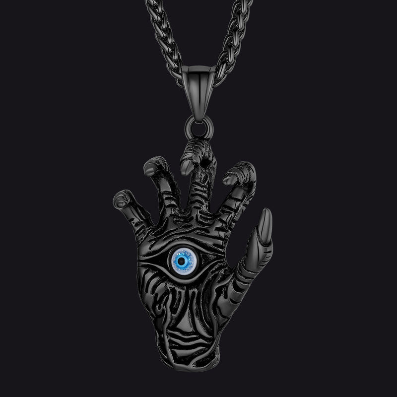 Dragon Claw Blue Evil Eye Pendant Necklace for