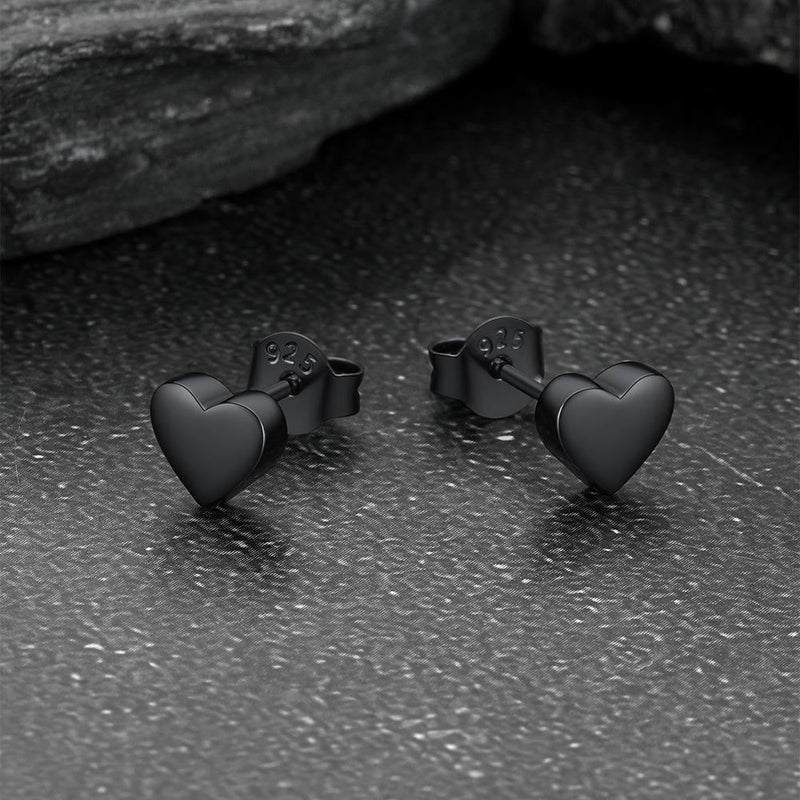 Sterling Silver Heart Stud Earrings for Kids